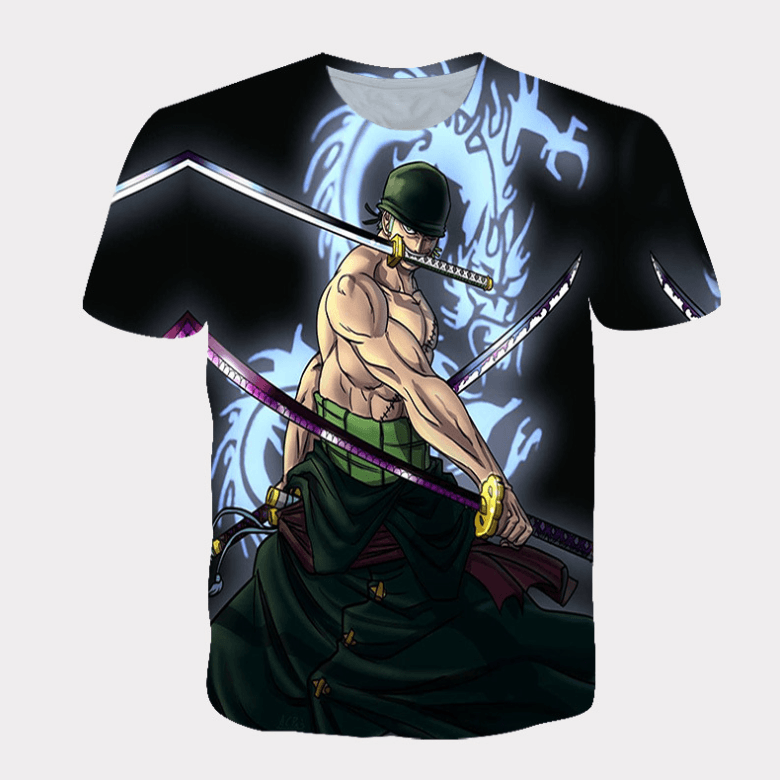 One Piece Zoro Anime Shirt, Men's Fashion, Tops & Sets, Tshirts